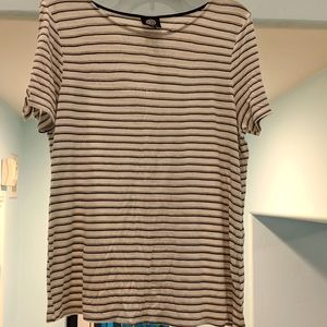 Bobeau Striped cold Shoulder Shirt